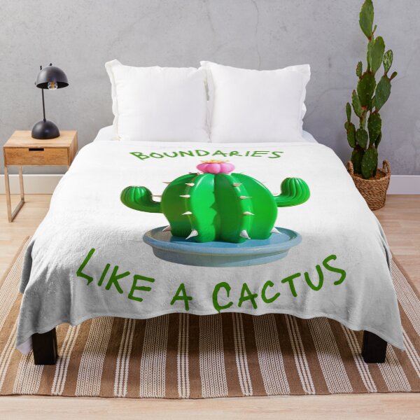 Item preview, Boundaries Like a Cactus – Funny Self-Care Graphic (Green Version) designed and sold by T. E. Wilder.