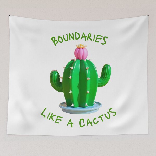 Item preview, Boundaries Like a Cactus – Funny Self-Care Graphic (Green Version) designed and sold by T. E. Wilder.
