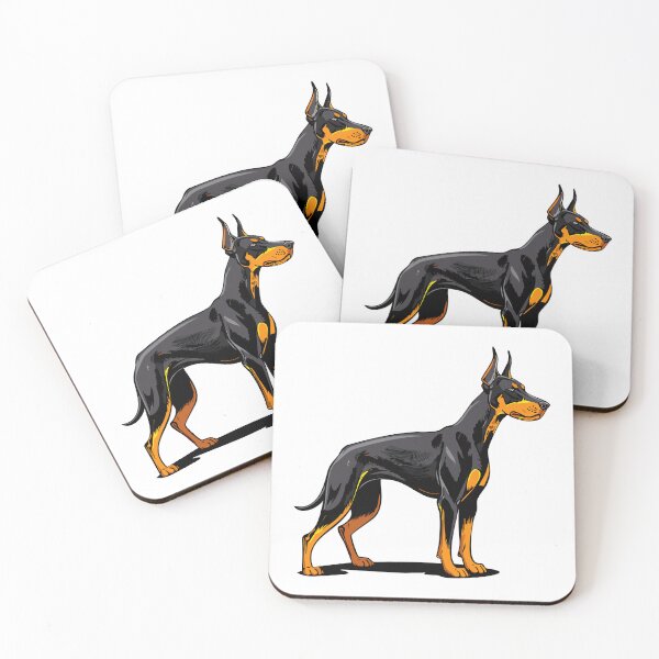 Item preview, Portraits of a Doberman dog side view, Illustration of gorgeous fierce doberman dog standing, doberman pinscher, american doberman, dog doberman designed and sold by Danler.