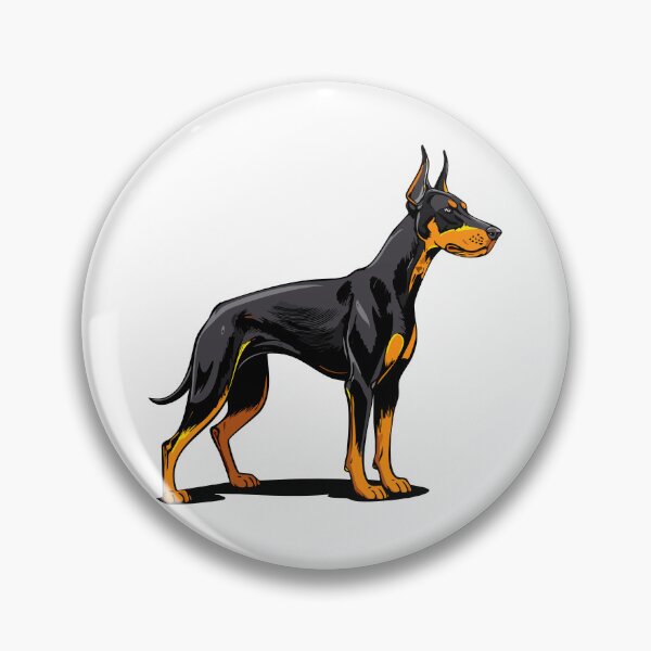 Item preview, Portraits of a Doberman dog side view, Illustration of gorgeous fierce doberman dog standing, doberman pinscher, american doberman, dog doberman designed and sold by Danler.