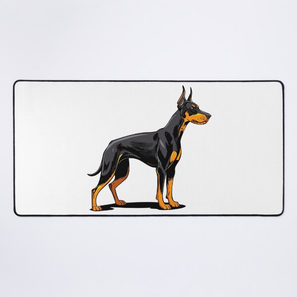 Item preview, Portraits of a Doberman dog side view, Illustration of gorgeous fierce doberman dog standing, doberman pinscher, american doberman, dog doberman designed and sold by Danler.