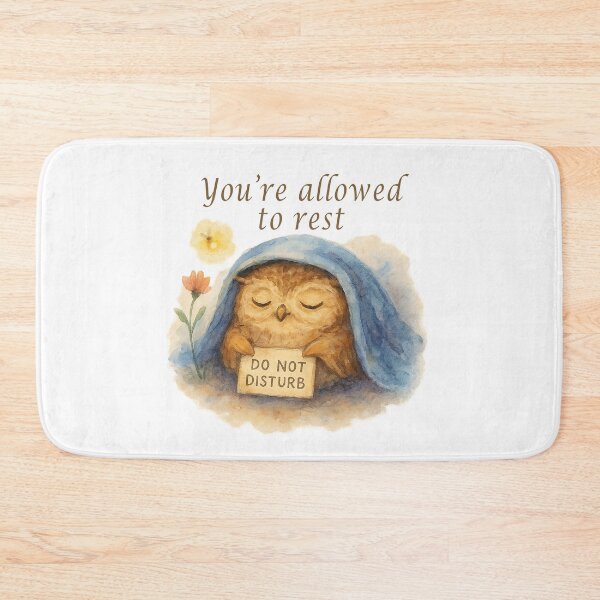 Item preview, Sleepy Owl - You’re Allowed to Rest  designed and sold by ArtStyleAlice.