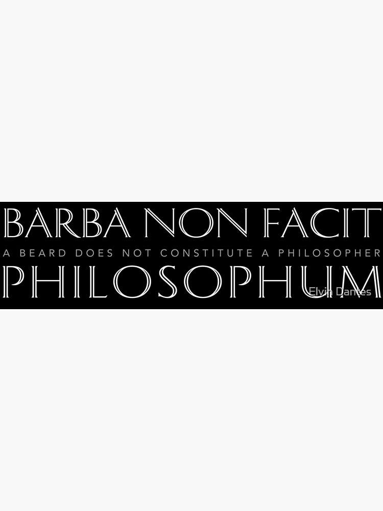 Latin Quote Barba Non Facit Philosophum Poster