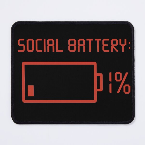 Item preview, Social Battery: 1% designed and sold by PastimeMastery.