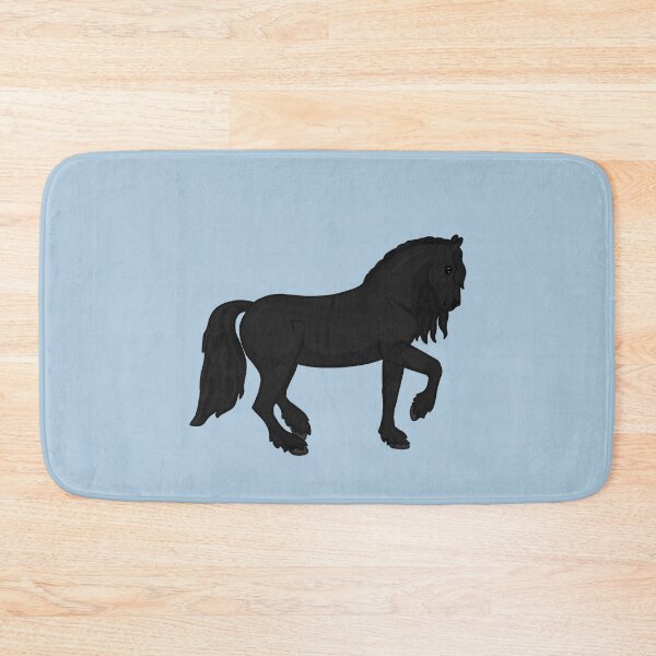 Item preview, Cartoon Friesian Horse - Piaffe Illustration  designed and sold by Art By Drina.