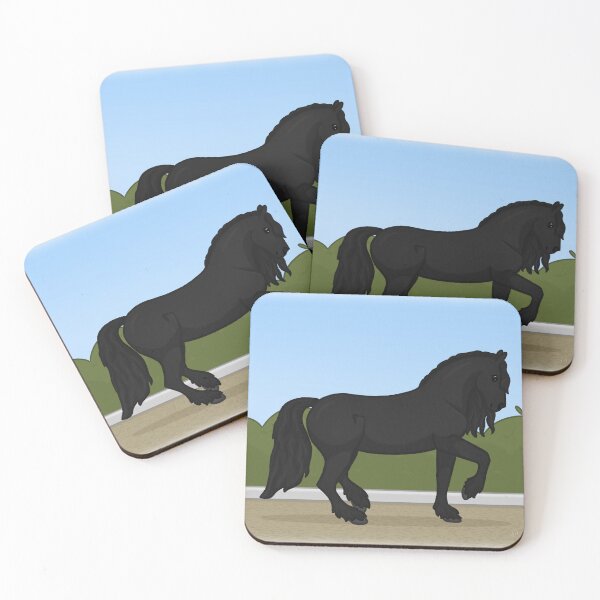 Item preview, Cartoon Friesian Horse - Piaffe Illustration  designed and sold by Art By Drina.