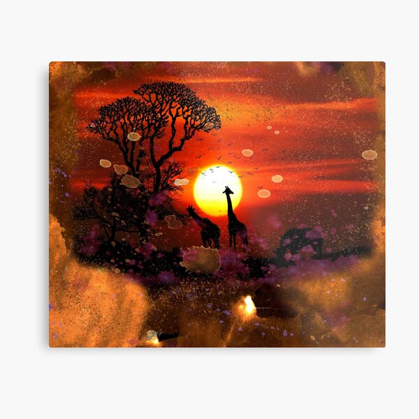 Giraffes Metal Print