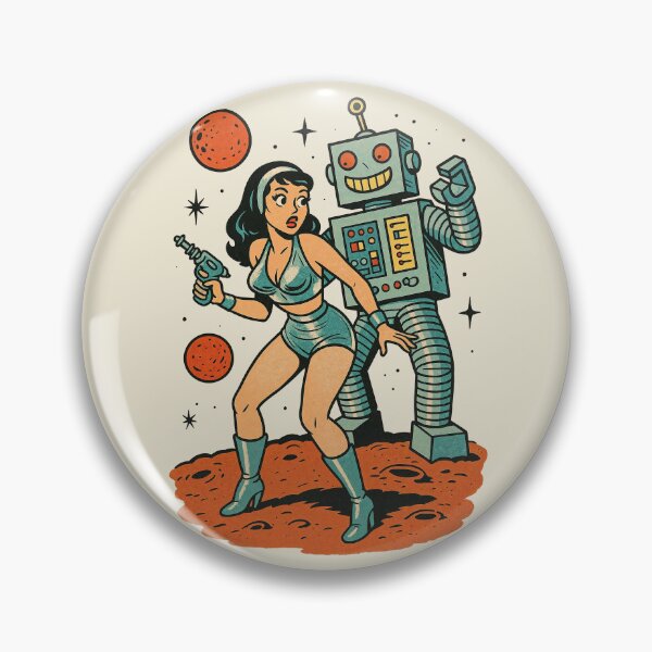 Item preview, Mars Needs Women – Retro Sci-Fi Space Invasion Pin-Up Design designed and sold by Victor Shadehorn.