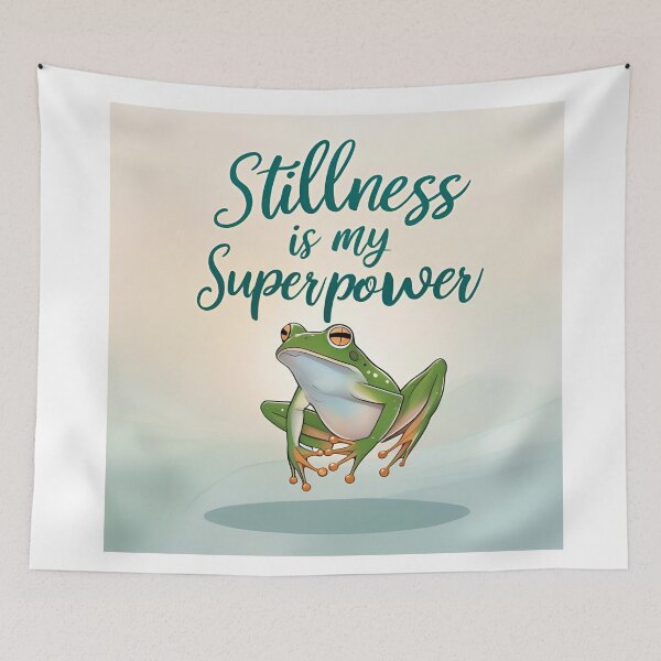 Item preview, Stillness Is My Superpower – Zen Frog Mental Health Graphic designed and sold by T. E. Wilder.