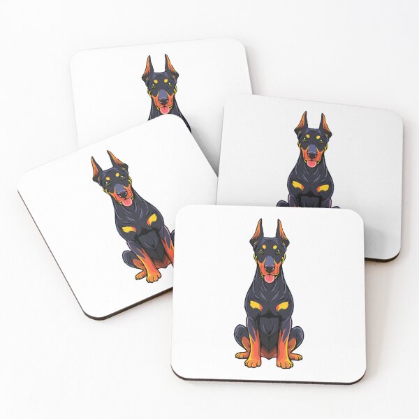 Item preview, Portraits of a Doberman dog front view, Illustration of gorgeous fierce doberman dog sitting, doberman pinscher, american doberman, dog doberman designed and sold by Danler.