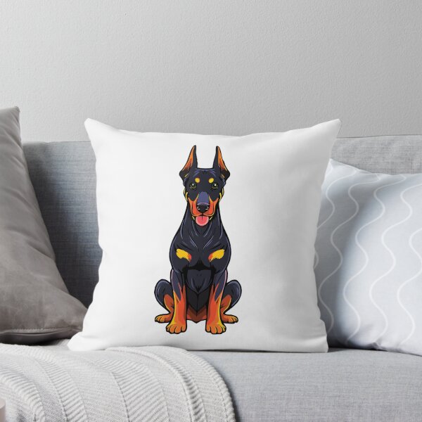 Item preview, Portraits of a Doberman dog front view, Illustration of gorgeous fierce doberman dog sitting, doberman pinscher, american doberman, dog doberman designed and sold by Danler.