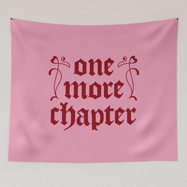 Item preview, One More Chapter - Book Lover Sticker in Romantic Gothic Blackletter (Red & Pink) designed and sold by CranberrySodaCo.