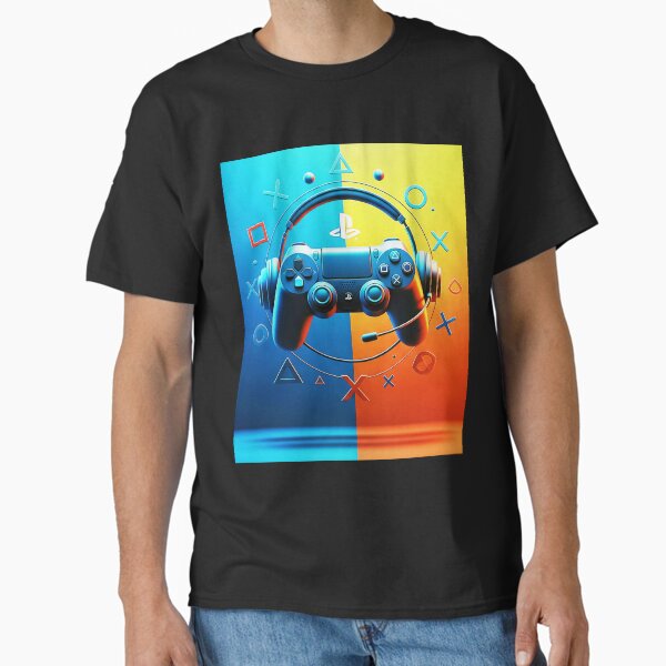 Item preview, Vibrant PlayStation Gamer T-Shirt – DualShock Controller & Symbolic Split Design designed and sold by Afifnon.
