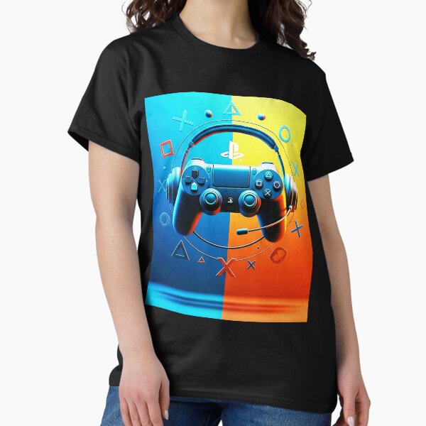 Item preview, Vibrant PlayStation Gamer T-Shirt – DualShock Controller & Symbolic Split Design designed and sold by Afifnon.