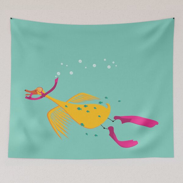 Item preview, Diving duck with flippers designed and sold by RosisEnkelin.