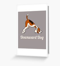 Funny Yoga Pose Downward Dog Meditation Yoga Humor Greeting Card