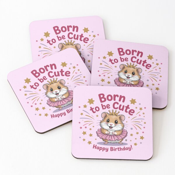 Item preview, Born to Be Cute Hamster Birthday Girl | Kawaii Animal Party Design designed and sold by Nzgiftsandmore.