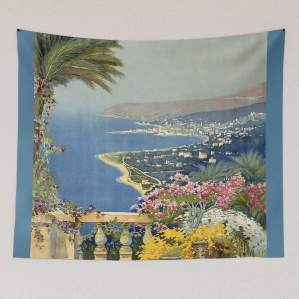 Item preview, Vintage Travel Poster : Sanremo / Alicandri Roma Italy 1920 designed and sold by PureVintageLove.