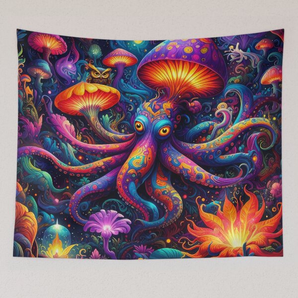 Item preview, Octopus in LaLa Land with Barney the owl designed and sold by rainsdesigns.