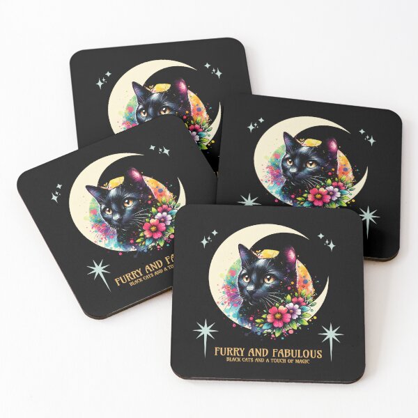 Item preview, Black Cat with Moon designed and sold by PullixArt.