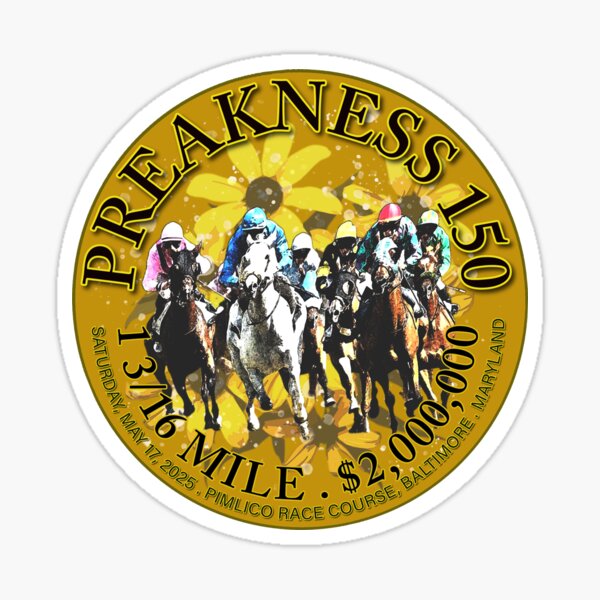 Item preview, 2025 Preakness Stakes 150 horse racing design designed and sold by Ginny Luttrell.