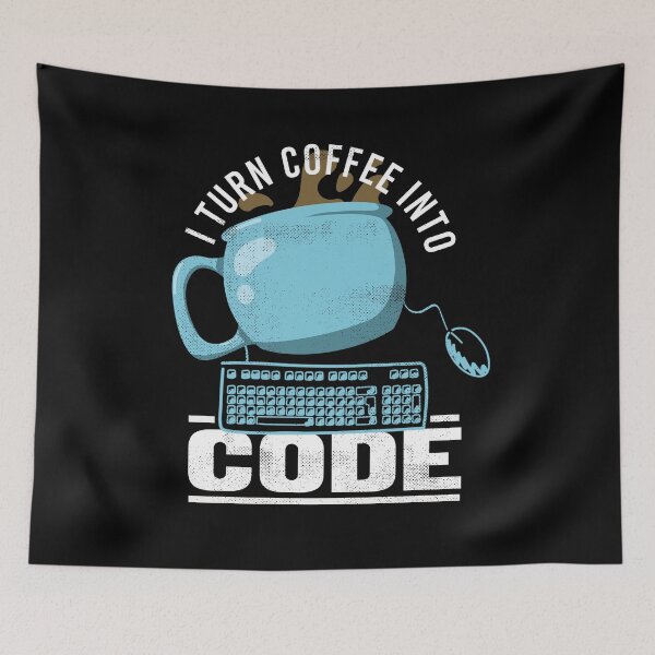 Item preview, Computer I Turn Coffee into Code Design designed and sold by AllStarMerch.