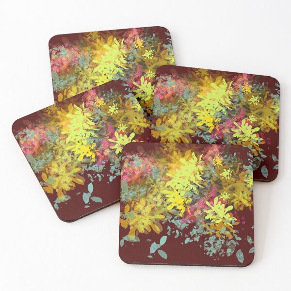 Item preview, Autumn Floral Explosion – Vibrant Layered Botanical Abstract on Red designed and sold by Jay Dee Dearness.