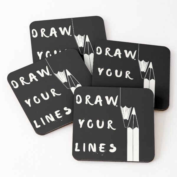 Item preview, Draw Your Lines Black – Pencil Art Inspirational Quote designed and sold by ebada-art.