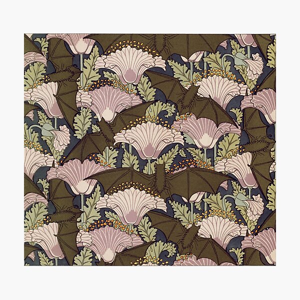 Aperçu de l'œuvre Chauves-souris Art Nouveau créée et vendue par BlueSpecsStudio.