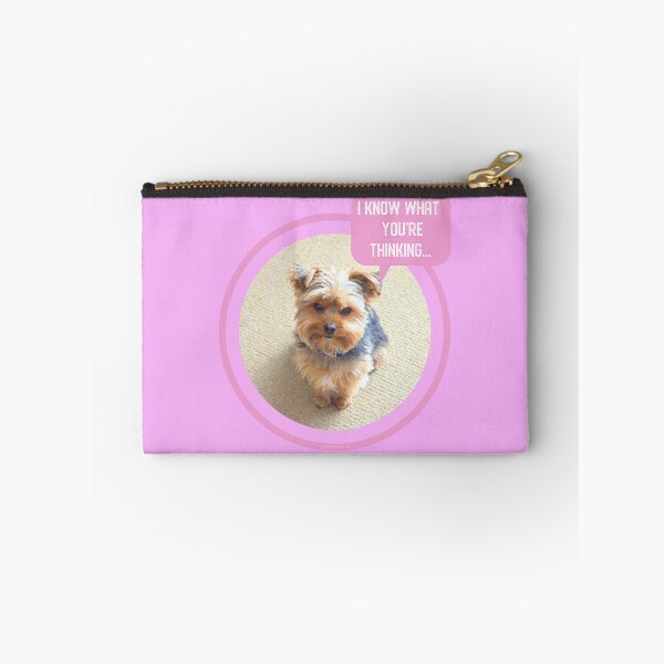 Item preview, Cute Yorkie Dog - "I Know What You're Thinking" - Pink Adorable Yorkshire Terrier Meme - Dog designed and sold by Yorkie  Love.