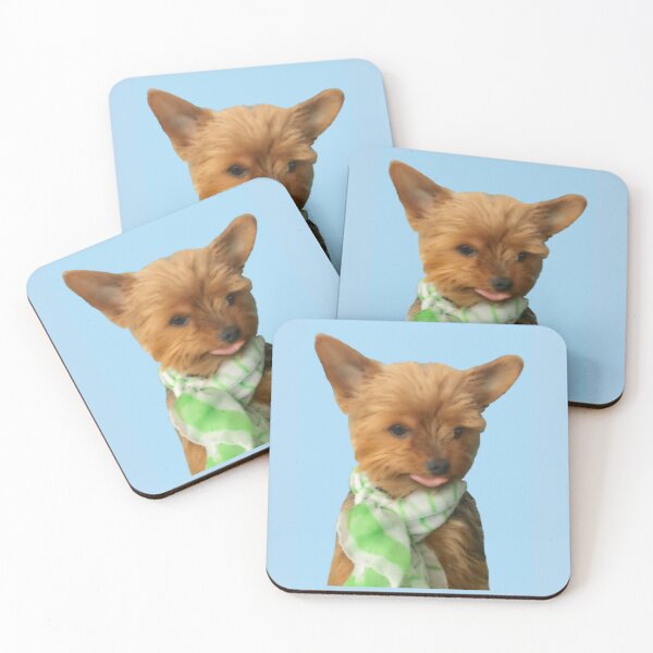 Item preview, Cute Yorkie Dog Sticking Tongue Out - Yorkshire Terrier Dog | Blue Background designed and sold by Yorkie  Love.
