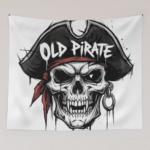 Item preview, Pirate Skull with Grunge Style designed and sold by JonelleTshirts.