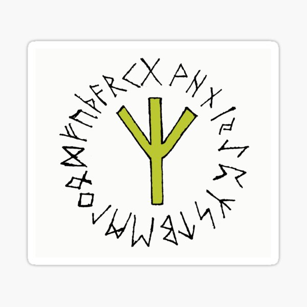 Item preview, ALGIZ rune with rune wheel designed and sold by neue-erde.