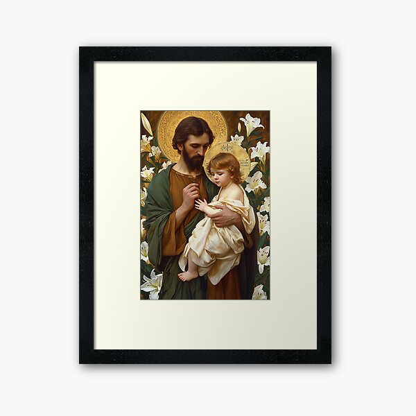 Vista previa del artículo con la obra «San José y el Niño Jesús», diseñado y vendido por SanctifiedSouls.