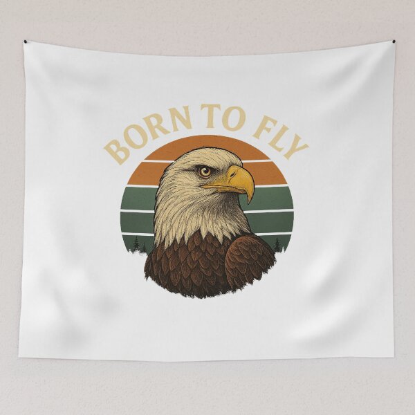 Item preview, Aigle en vol – Design vintage Born to Fly designed and sold by OTSC.