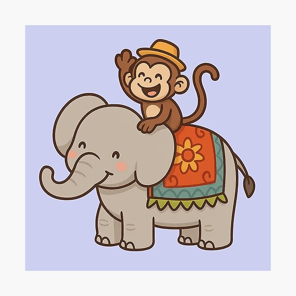 Item preview, Jungle Buddies: Elephant & Monkey Fun designed and sold by IraBum.