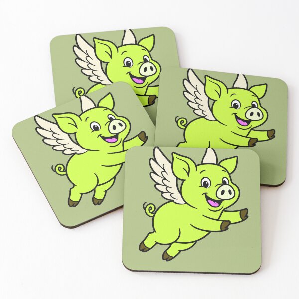 Item preview, When Pigs Fly - Yellow Green designed and sold by AngelMiette.