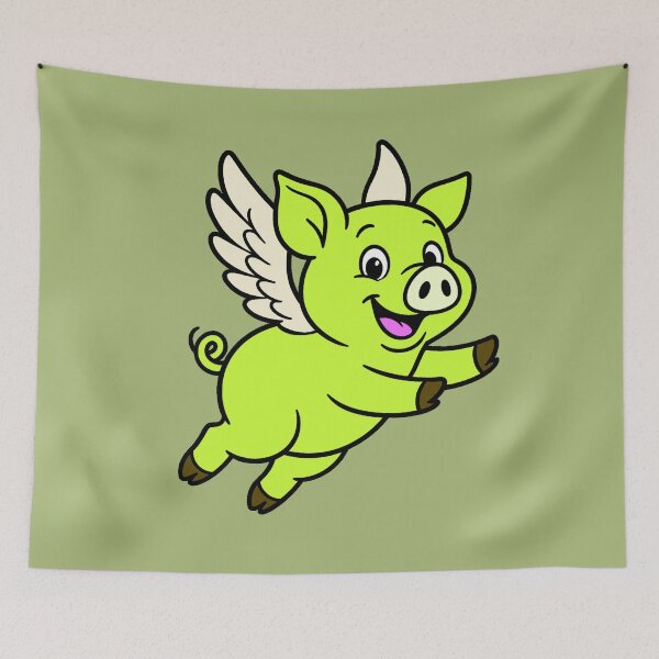 Item preview, When Pigs Fly - Yellow Green designed and sold by AngelMiette.