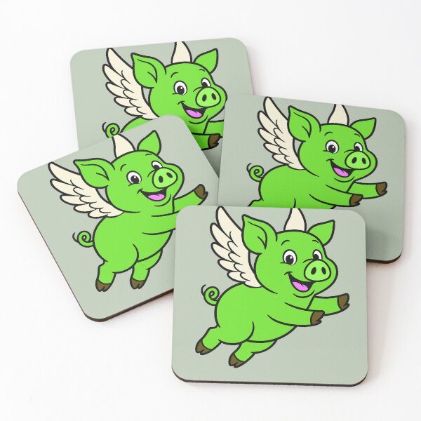 Item preview, When Pigs Fly - Lime Green designed and sold by AngelMiette.
