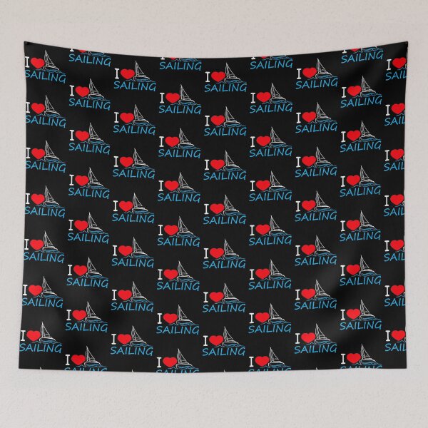 Item preview, I Love Sailing Text Saying Waves Sailor Heart Love designed and sold by shirt-o-mat.