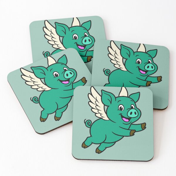 Item preview, When Pigs Fly - Teal designed and sold by AngelMiette.