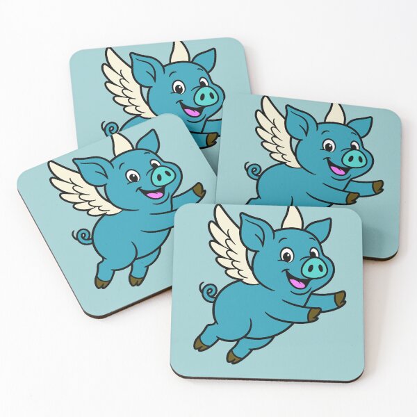 Item preview, When Pigs Fly - Aqua Blue designed and sold by AngelMiette.