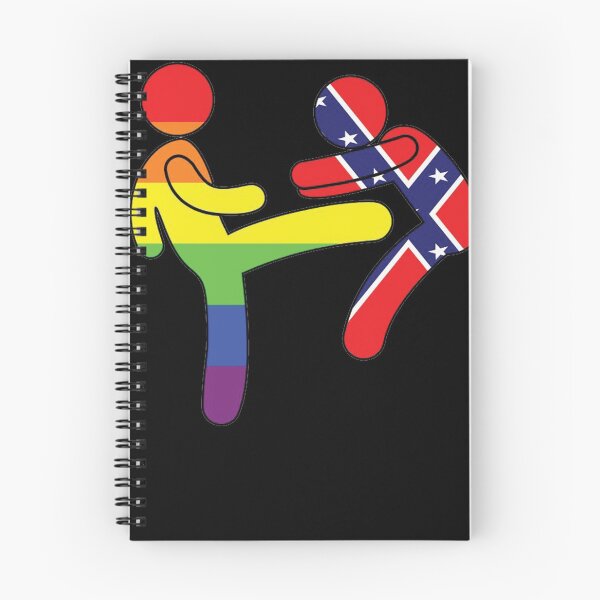 Item preview, LGBTQ Rainbow Flag Kicking Confederate Stickman designed and sold by Vroomie.