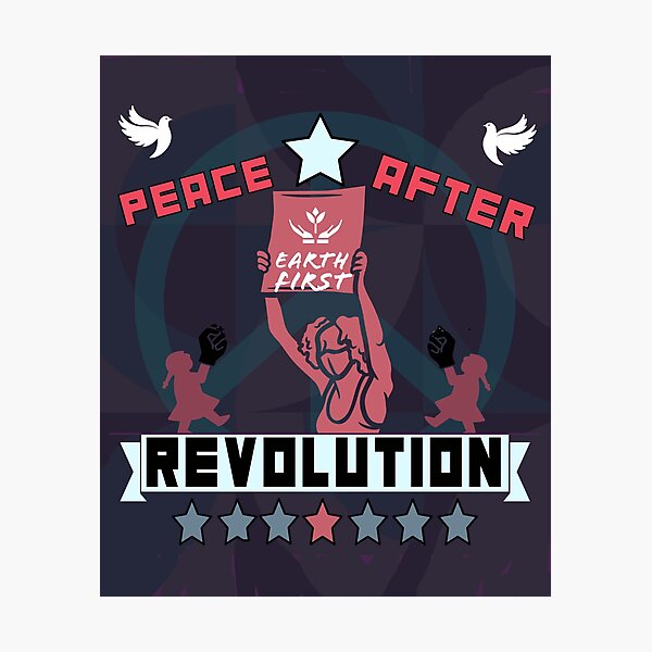Item preview, PEACE AFTER REVOLUTION (Dark Colors) Original Art Poster designed and sold by thelivingrp.