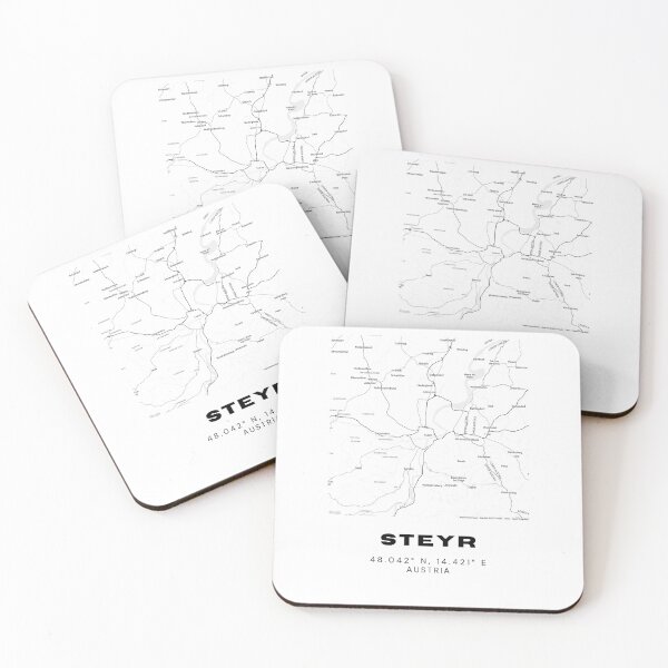 Item preview, Steyr City Map – Black and White Minimalist Art designed and sold by RM-Journey.
