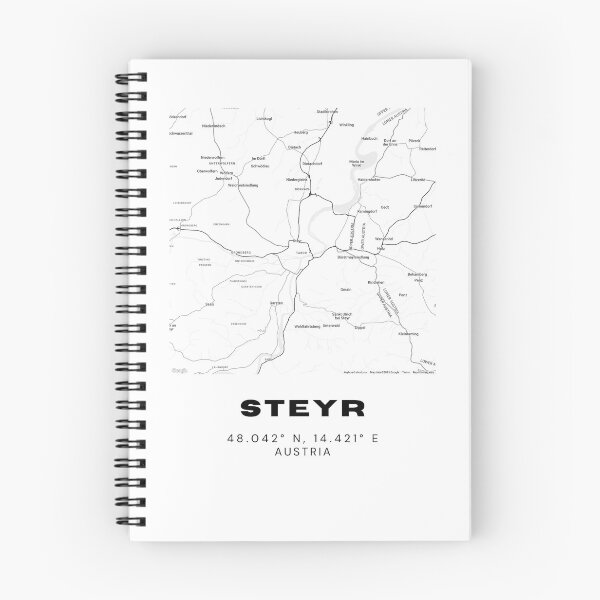 Item preview, Steyr City Map – Black and White Minimalist Art designed and sold by RM-Journey.
