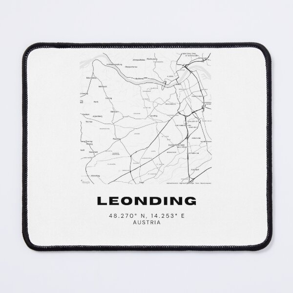 Item preview, Leonding Map – Monochrome Austrian City Wall Decor designed and sold by RM-Journey.