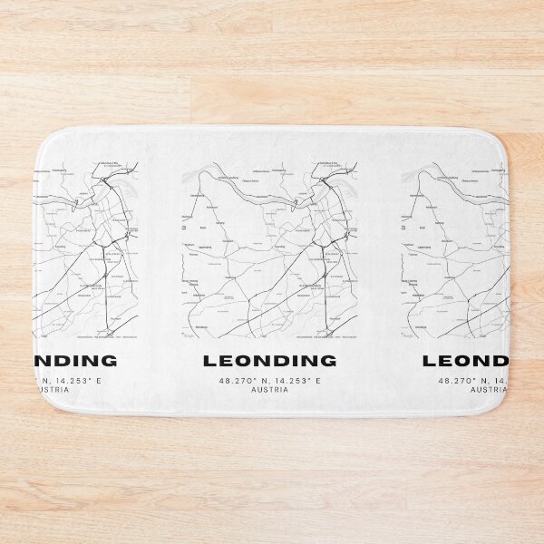 Item preview, Leonding Map – Monochrome Austrian City Wall Decor designed and sold by RM-Journey.