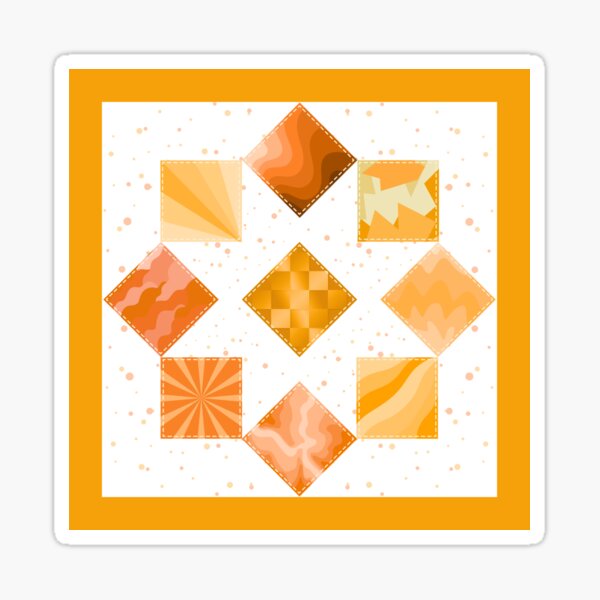 Item preview, Shades of Orange Patchwork Quilt Block designed and sold by BHR Studio.