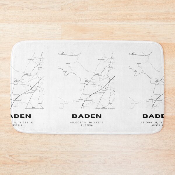 Item preview, Baden City Map – Minimalist Spa Town Wall Art designed and sold by RM-Journey.